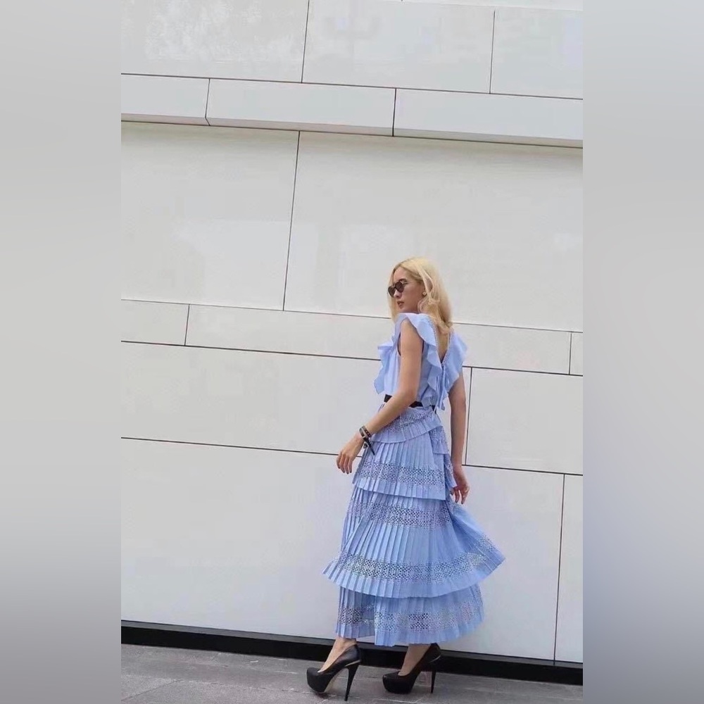 Self portrait blue dress
